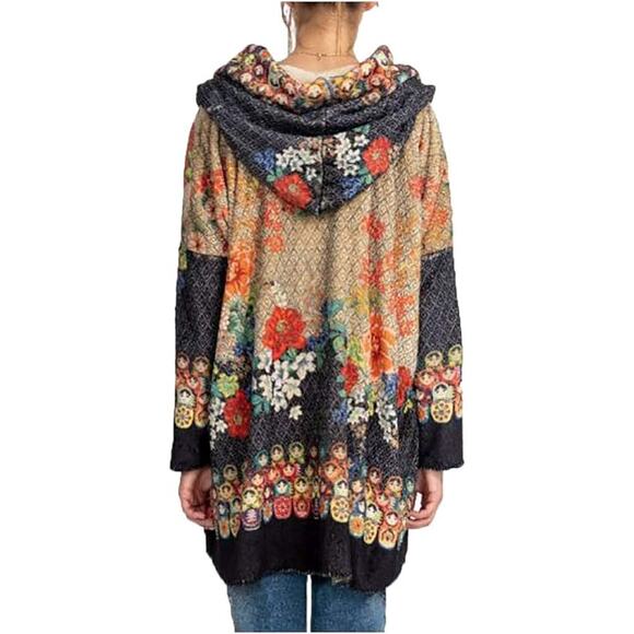 Johnny Was Pete & Greta Matryoshka Sherpa Jacket Small Russian Nesting Dolls - Picture 2 of 13